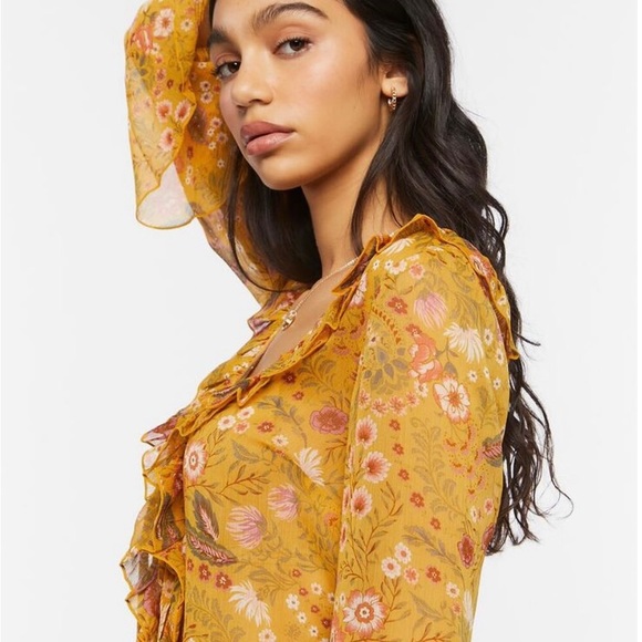 Floral Print Ruffled Flounce Top | Forever21 - Picture 2 of 4